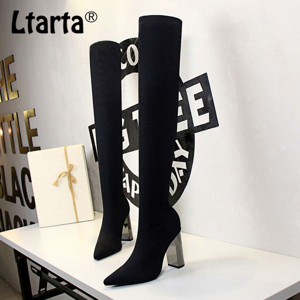 ltarta 2020 woman long boots knee high boots square metal heel high heeled pointy elasticity thin wool boots. ds-3128-1, Black
ltarta 2020 woman long boots knee high boots square metal heel high heeled pointy elasticity thin wool boots. ds-3128-1, Black