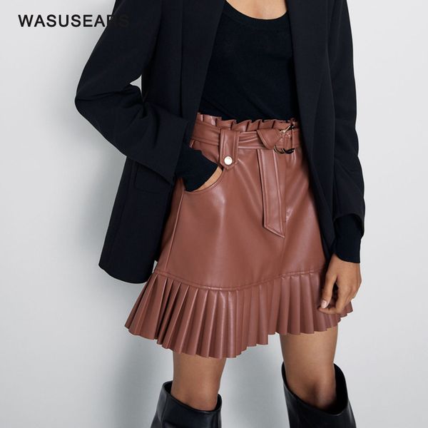 skirts high waist skirt mini short punk black elegant leather women with belt faux pockets
skirts high waist skirt mini short punk black elegant leather women with belt faux pockets