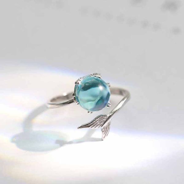 925 sterling silver open blue crystal mermaid bubble rings for women girls gift statement jewelry adjustable finger ring yri044, Golden;silver
925 sterling silver open blue crystal mermaid bubble rings for women girls gift statement jewelry adjustable finger ring yri044, Golden;silver