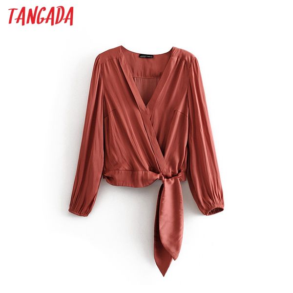 tangada women solid v neck silk look shirts long sleeve 2020 autumn office ladies elegant blouses 3p3, White
tangada women solid v neck silk look shirts long sleeve 2020 autumn office ladies elegant blouses 3p3, White