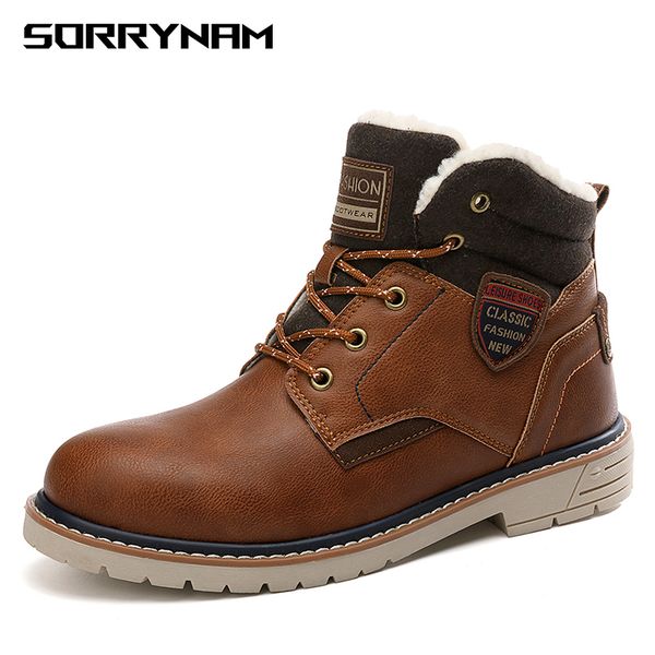 autumn winter new leather ankle snow men boots shoes motorcycle with fur plush warm vintage classic male casual booties, Black
autumn winter new leather ankle snow men boots shoes motorcycle with fur plush warm vintage classic male casual booties, Black