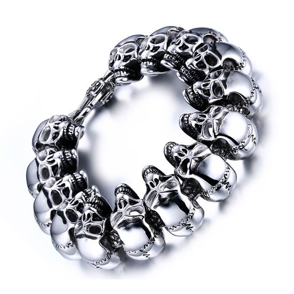bracelets mens stainless steel chains on hand big skeleton skull bracelets gothic men's bracelet man accessories punk wholesale, Black
bracelets mens stainless steel chains on hand big skeleton skull bracelets gothic men's bracelet man accessories punk wholesale, Black