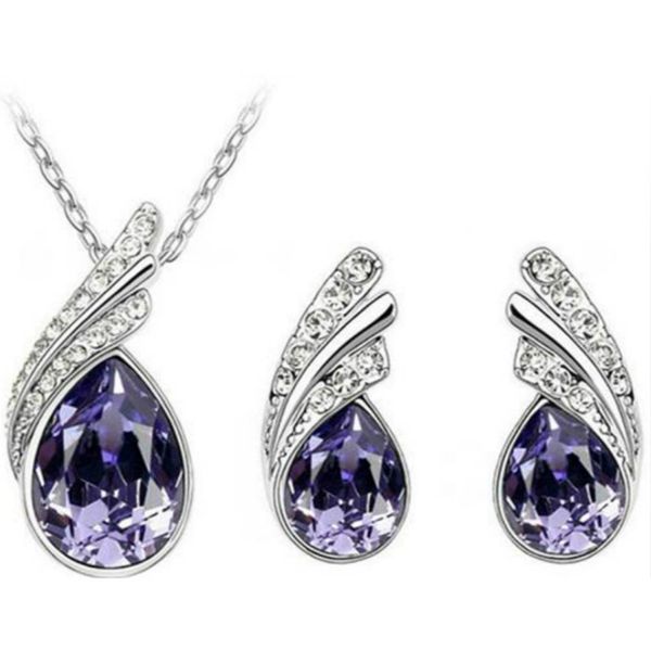 creative angel wings crystal necklace earring two-piece set for women jewelry accessories party gifts, Silver
creative angel wings crystal necklace earring two-piece set for women jewelry accessories party gifts, Silver