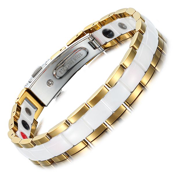 elegant white ceramic female bracelets & bangles for women hologram magnetic therapy lady charm germanium jewelry, Golden;silver
elegant white ceramic female bracelets & bangles for women hologram magnetic therapy lady charm germanium jewelry, Golden;silver