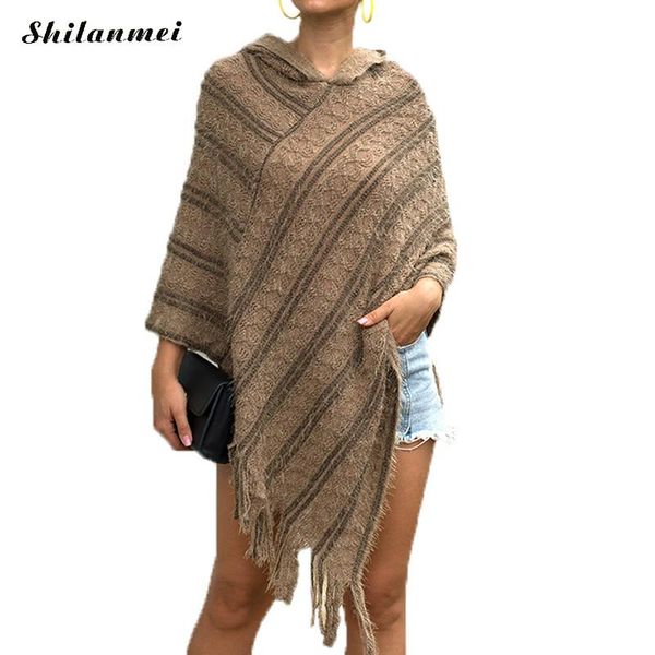 autumn winter knitted sweater gothic tassel cloak women sweater irregular striped hooded khaki high street knitwear pull femme, Black
autumn winter knitted sweater gothic tassel cloak women sweater irregular striped hooded khaki high street knitwear pull femme, Black