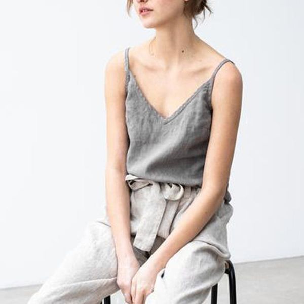 women camis summer v neck cotton linen halter strappy casual loose crop tank vest ladies solid tshirt camisetas, White
women camis summer v neck cotton linen halter strappy casual loose crop tank vest ladies solid tshirt camisetas, White