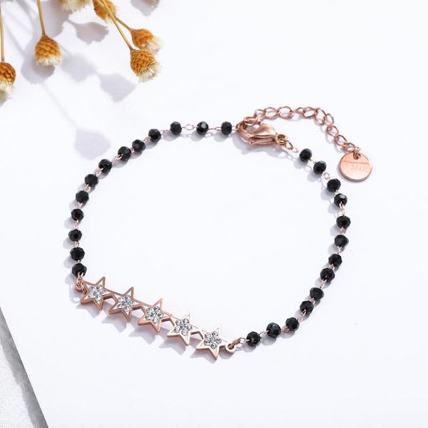 stainless steel star charm bracelet for women black crystal beaded chain bracelets girl fashion jewelry pulsera 2020 new fashion, Golden;silver
stainless steel star charm bracelet for women black crystal beaded chain bracelets girl fashion jewelry pulsera 2020 new fashion, Golden;silver