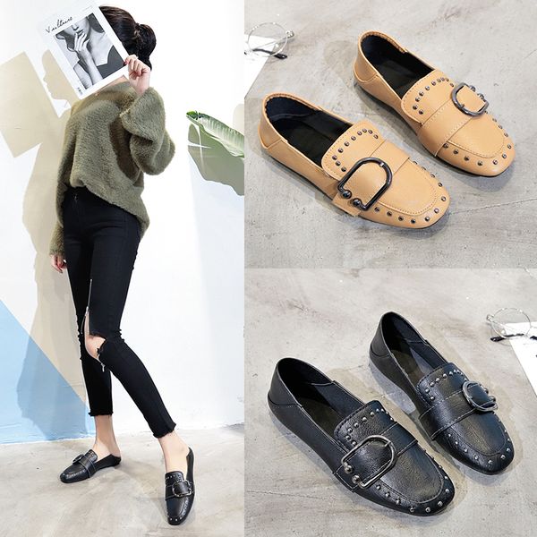 peas shoes women two wear women 2020 new small leather shoes female students single female flat loafers, Black
peas shoes women two wear women 2020 new small leather shoes female students single female flat loafers, Black