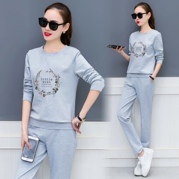 2019 women clothes spring autumn winter new women's korean casual sportswear suit fashion student sweater two piece fitness set, White
2019 women clothes spring autumn winter new women's korean casual sportswear suit fashion student sweater two piece fitness set, White