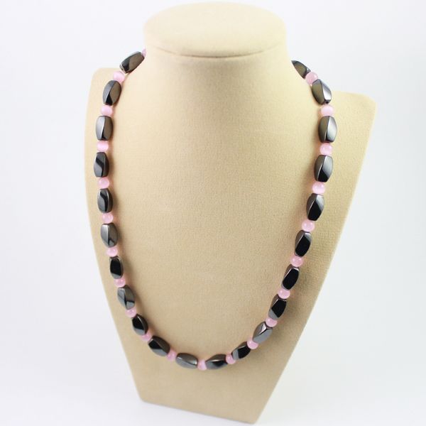 magnetic hematite beaded necklace with pink cat eye stone round beads handmade jewelry for women, Silver
magnetic hematite beaded necklace with pink cat eye stone round beads handmade jewelry for women, Silver