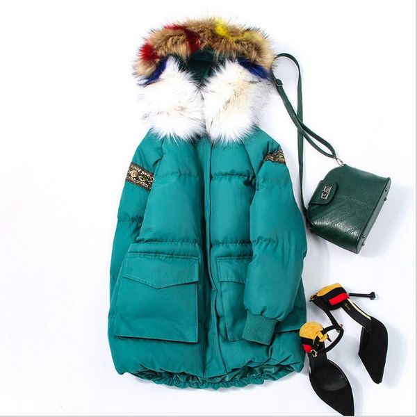 big fur collar women hooded jacket 2018 winter new fashion loose down cotton coat warm sequin parka s-xxl, Black
big fur collar women hooded jacket 2018 winter new fashion loose down cotton coat warm sequin parka s-xxl, Black