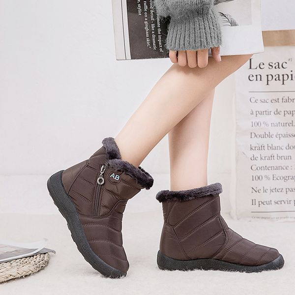 women side zipper outdoor solid platform ankle shoes waterproof winter warm plush lined walking non slip fashion snow boots, Black
women side zipper outdoor solid platform ankle shoes waterproof winter warm plush lined walking non slip fashion snow boots, Black