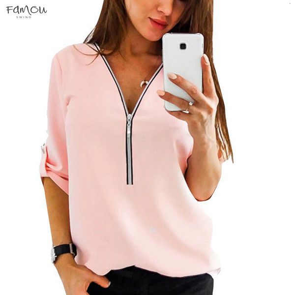 2019 New Summer Fashion Women Shirts Classic Short Sleeve Zipper Sexy V Neck Short Sleeve Casual Tee Shirts Tops Female Clothing
2019 New Summer Fashion Women Shirts Classic Short Sleeve Zipper Sexy V Neck Short Sleeve Casual Tee Shirts Tops Female Clothing