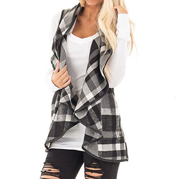 women's vests women wool waistcoat ruffle vest plaid sleeveless lapel open front cardigan sherpa cost pockets cashmere #20, Black;white
women's vests women wool waistcoat ruffle vest plaid sleeveless lapel open front cardigan sherpa cost pockets cashmere #20, Black;white