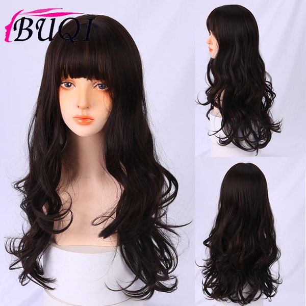 buqi big wave wig black brown chocolate wig high temperature resistant synthetic bangs female long hair
buqi big wave wig black brown chocolate wig high temperature resistant synthetic bangs female long hair