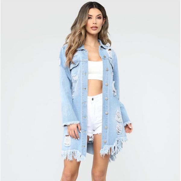 big size 3xl women denim jacket long jeans jacket coat casual hole female cowboy basic jackets autumn outwear 2019 388, Black;brown
big size 3xl women denim jacket long jeans jacket coat casual hole female cowboy basic jackets autumn outwear 2019 388, Black;brown