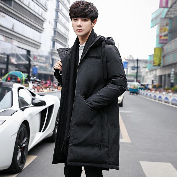 winter white duck down men's down jacket men's mid-length youth popular brand handsome thick warm hooded coat wear, Black
winter white duck down men's down jacket men's mid-length youth popular brand handsome thick warm hooded coat wear, Black