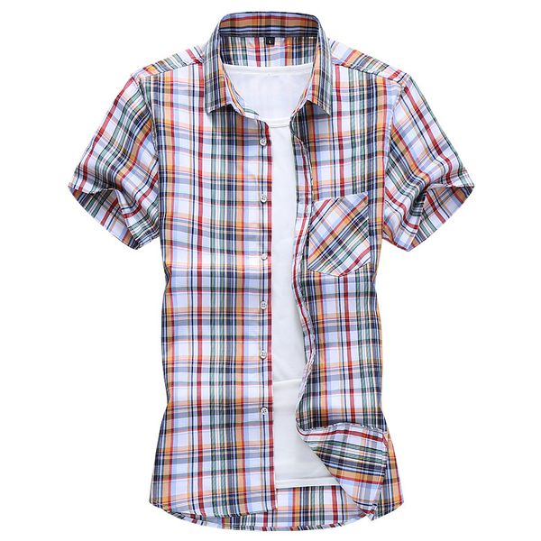 men brand new summer short-sleeved personalized fashion business casual beach vacation plaid hawaiian shirt mens shirts 7xl, White;black
men brand new summer short-sleeved personalized fashion business casual beach vacation plaid hawaiian shirt mens shirts 7xl, White;black