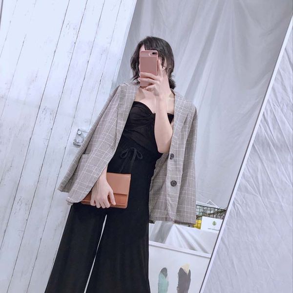 nicemix 2019 spring autumn women's blazer fashion lattice loose casual suit temperament single-breasted tide brand blazer new, White;black
nicemix 2019 spring autumn women's blazer fashion lattice loose casual suit temperament single-breasted tide brand blazer new, White;black