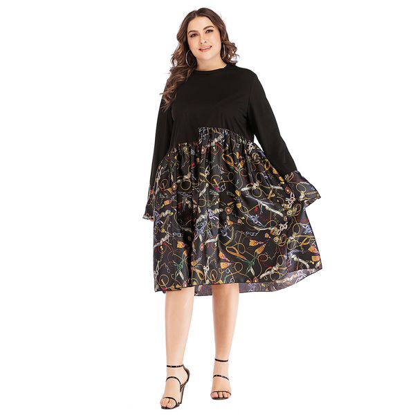 woman plus size vintage midi dresses big size spring long flare sleeve clothing casual vestidos retro fashion printed gown, Black;gray
woman plus size vintage midi dresses big size spring long flare sleeve clothing casual vestidos retro fashion printed gown, Black;gray