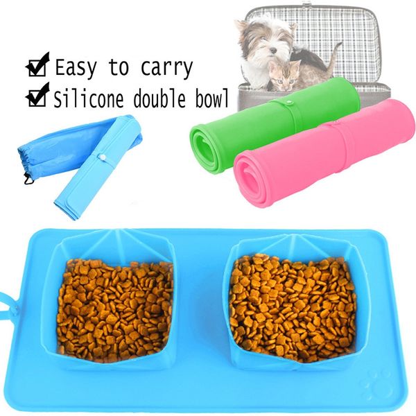 pet feeder outdoor travel dogs cats collapsible silicone bowl portable travel double bowl folding feeding bowl water dish
pet feeder outdoor travel dogs cats collapsible silicone bowl portable travel double bowl folding feeding bowl water dish