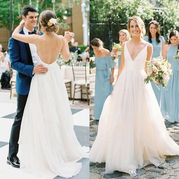 simple beach wedding dresses straps deep v neck backless wedding dress floor length spring summer wear bridal gowns country style, White
simple beach wedding dresses straps deep v neck backless wedding dress floor length spring summer wear bridal gowns country style, White