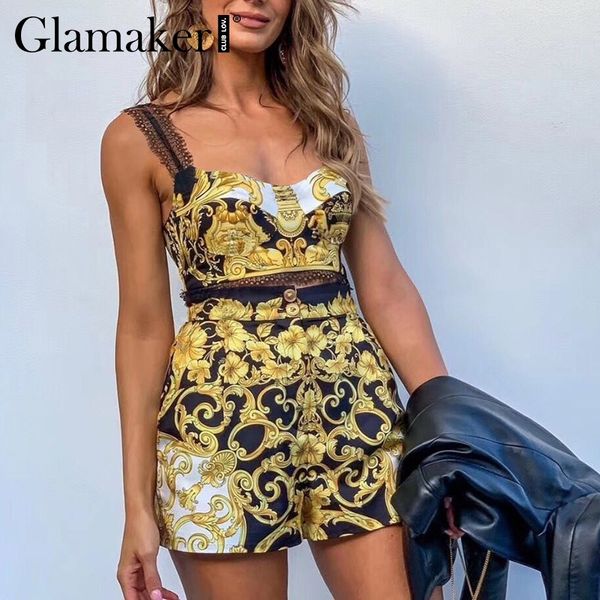 glamaker paisley print two piece set short jumpsuit women lace strappy camisole female jumpsuit & romper retro overalls, Black;white
glamaker paisley print two piece set short jumpsuit women lace strappy camisole female jumpsuit & romper retro overalls, Black;white