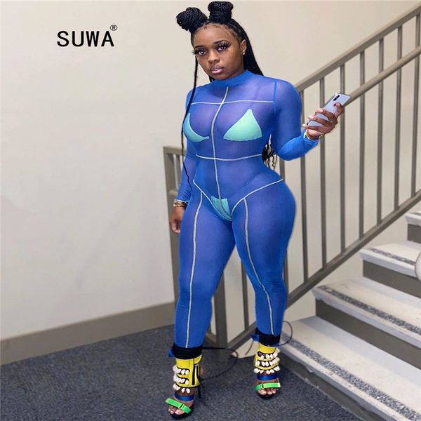 2020 special design blue perspective jumpsuits night club party tight bodysuits high street lady fashion rompers, Black;white
2020 special design blue perspective jumpsuits night club party tight bodysuits high street lady fashion rompers, Black;white