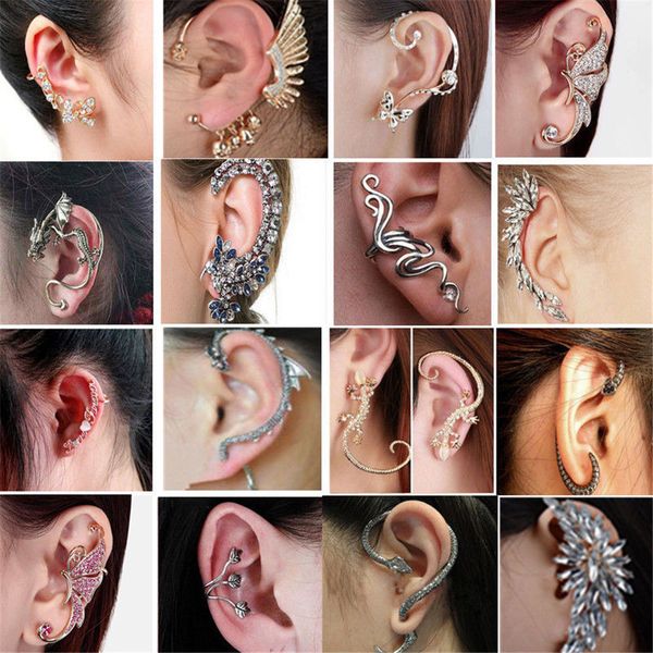 clip earring vintage retro women clip ear cuff punk wrap cartilage earring jewelry gift women's wrap jewelry punk crystal, Silver
clip earring vintage retro women clip ear cuff punk wrap cartilage earring jewelry gift women's wrap jewelry punk crystal, Silver