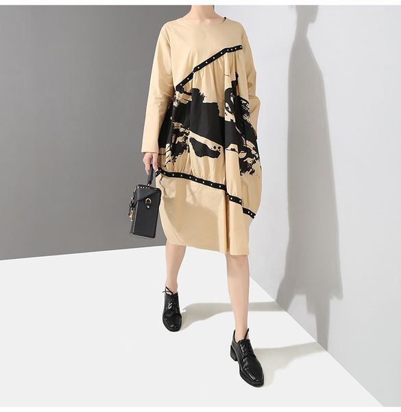 2019 new collections spring round neck long sleeve abstract print elegant dress korean style sweatshirts dress, Black;gray
2019 new collections spring round neck long sleeve abstract print elegant dress korean style sweatshirts dress, Black;gray