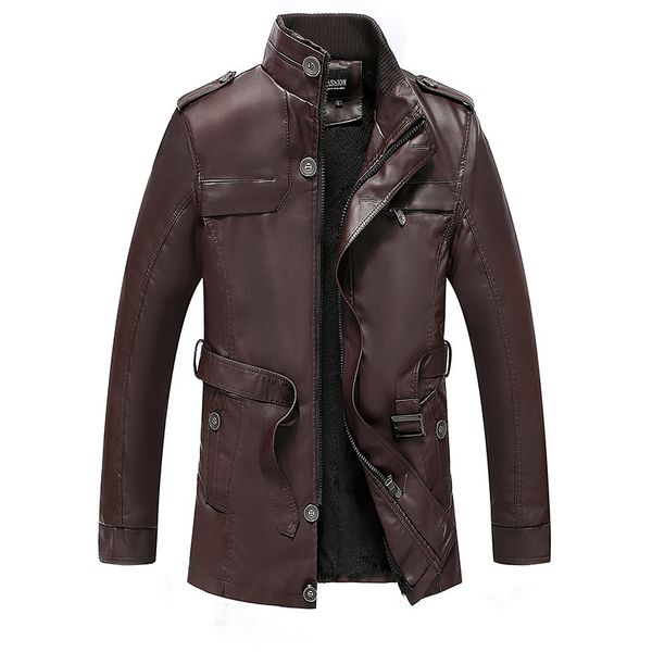 2019 new style men's leather coat autumn and winter plus velvet mid-length leather jacket slim fit pu washing craft fashion men, Black
2019 new style men's leather coat autumn and winter plus velvet mid-length leather jacket slim fit pu washing craft fashion men, Black