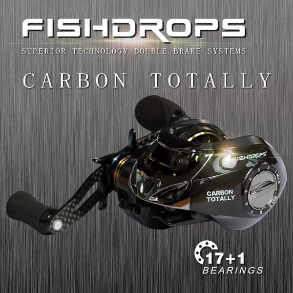 fishdrops fishing reels baitcasting reel left hand right hand full carbon fiber body dual brake system gear ratio 7.2:1
fishdrops fishing reels baitcasting reel left hand right hand full carbon fiber body dual brake system gear ratio 7.2:1
