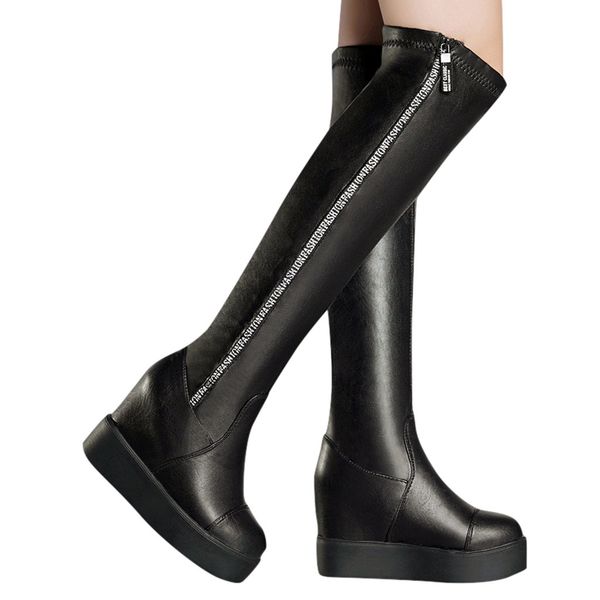 fashion platform winter boots women knee-high long shoes woman classics solid winter boots women leather chaussures femme, Black
fashion platform winter boots women knee-high long shoes woman classics solid winter boots women leather chaussures femme, Black