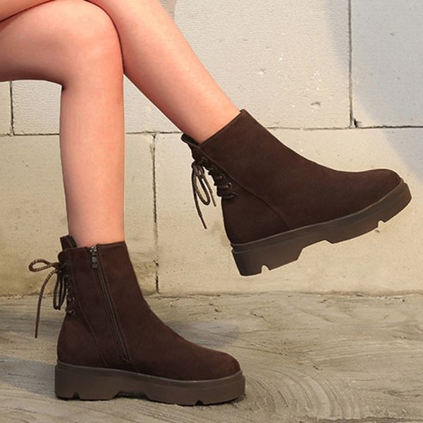 winter women's lace up zip upper flock causal cool warm non-slip boots shoe for ladies platforms retro solid boot botas mujer, Black
winter women's lace up zip upper flock causal cool warm non-slip boots shoe for ladies platforms retro solid boot botas mujer, Black