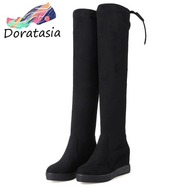 doratasia new ladies height increasing knee high boots women thigh high boots platform shoes woman heel, Black
doratasia new ladies height increasing knee high boots women thigh high boots platform shoes woman heel, Black