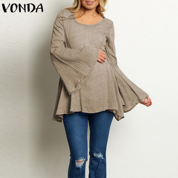 vonda fashion women blouses 2019 autumn flare sleeve o neck shirts vintage casual loose plus size blusas femininas, White
vonda fashion women blouses 2019 autumn flare sleeve o neck shirts vintage casual loose plus size blusas femininas, White