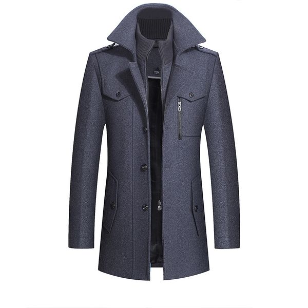 thicken warm double collar woollen good winter coat, Black 
thicken warm double collar woollen good winter coat, Black