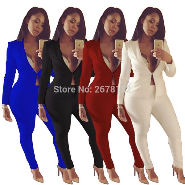 two piece pant suits 2020 spring summer long sleeve casual jacket+long trouser 2 piece set white blue black elegant outfit, White;black
two piece pant suits 2020 spring summer long sleeve casual jacket+long trouser 2 piece set white blue black elegant outfit, White;black