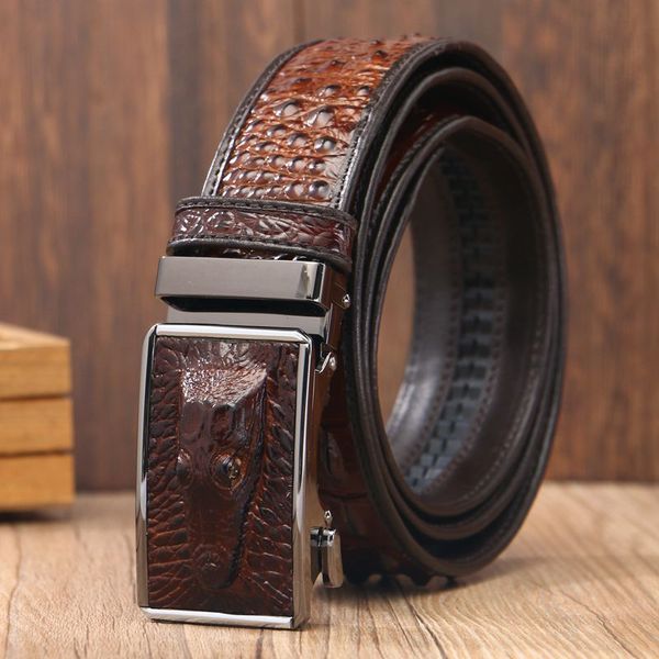new fashion classice vintage genuine cow leather luxury male strap belts for men automatic buckle crocodile belt high quality, Black;brown
new fashion classice vintage genuine cow leather luxury male strap belts for men automatic buckle crocodile belt high quality, Black;brown