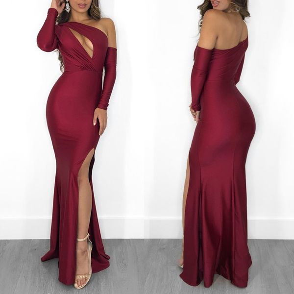 2019 autumn womens long sleeve dress slim bodycon maxi trumpet dresses female elegant irregular split vintage vestidos, Black;pink
2019 autumn womens long sleeve dress slim bodycon maxi trumpet dresses female elegant irregular split vintage vestidos, Black;pink