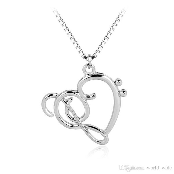 tiny music note note symbol: heart of treble and bass clefs infinity love charm pendant necklaces jewelry 18" chain, Silver
tiny music note note symbol: heart of treble and bass clefs infinity love charm pendant necklaces jewelry 18" chain, Silver