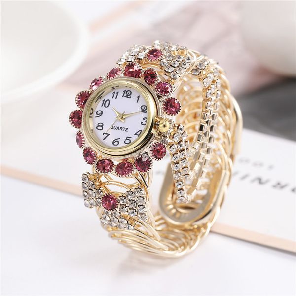 

alloy fashion simple women's watch creative leisure fringe round digital dial quartz bracelet watch relojes para mujer, Slivery;brown