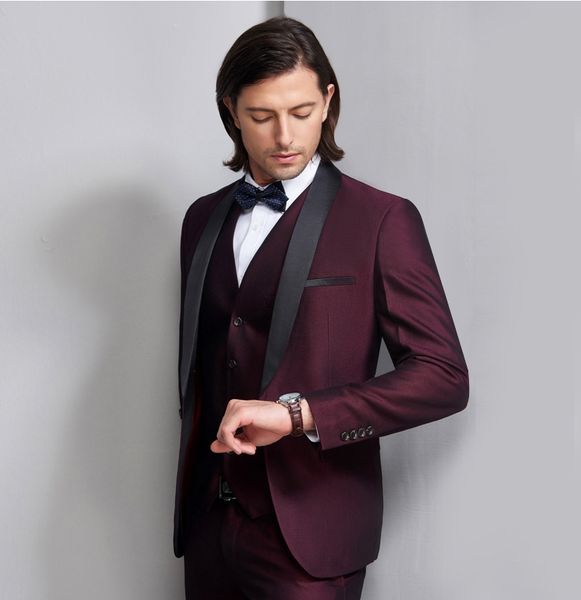 custom made deep wine red formal wedding men suits three piece notched lapel business groom wedding tuxedos (jacket + pants + vest, Black;gray
custom made deep wine red formal wedding men suits three piece notched lapel business groom wedding tuxedos (jacket + pants + vest, Black;gray