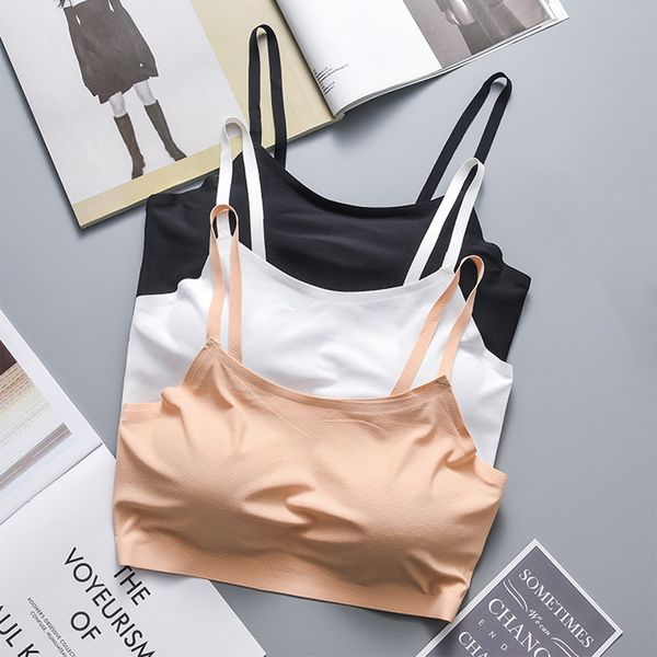 ice silk seamless bralette simple solid color camisole women's crop one-piece female underwear breathable soft lingerie, Black;white
ice silk seamless bralette simple solid color camisole women's crop one-piece female underwear breathable soft lingerie, Black;white
