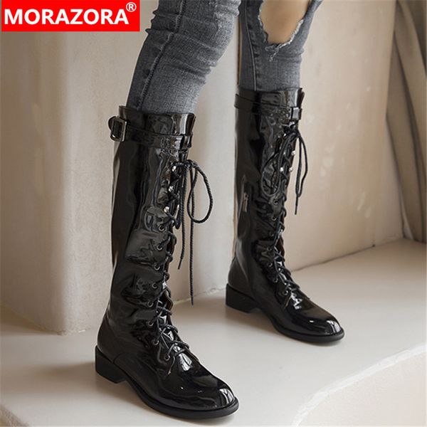 morazora 2020 new arrival women knee high boots autumn winter genuine leather shoes buckle fashion motorcycle boots female, Black
morazora 2020 new arrival women knee high boots autumn winter genuine leather shoes buckle fashion motorcycle boots female, Black