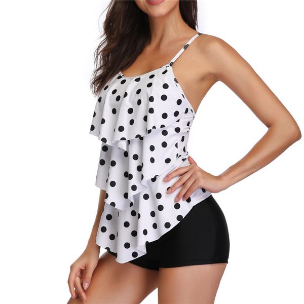 women's swimwear ruffle tankini bikinis set women high waist pants bathing suit plus size bikini 2021 swim wear 2 piece flounce biquini, White;black
women's swimwear ruffle tankini bikinis set women high waist pants bathing suit plus size bikini 2021 swim wear 2 piece flounce biquini, White;black