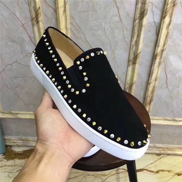 2020 c l designer shoes studded spikes fashion red suede leather mens womens flat bottoms luxury shoes party lovers shoes 36~45, Black
2020 c l designer shoes studded spikes fashion red suede leather mens womens flat bottoms luxury shoes party lovers shoes 36~45, Black