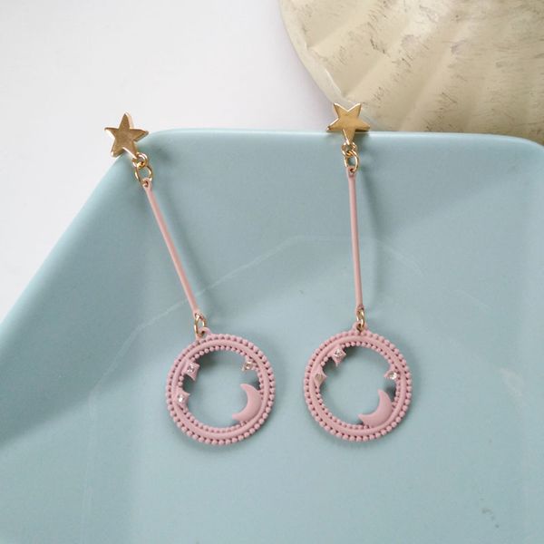 sweet pink circle moon clip earrings no hole funny long stick star rhinestone earrings, Silver
sweet pink circle moon clip earrings no hole funny long stick star rhinestone earrings, Silver