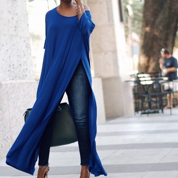 long ladies elegant maxi shirt dress new fashion women summer casual long sleeve o-neck dress female club high split, Black;gray
long ladies elegant maxi shirt dress new fashion women summer casual long sleeve o-neck dress female club high split, Black;gray