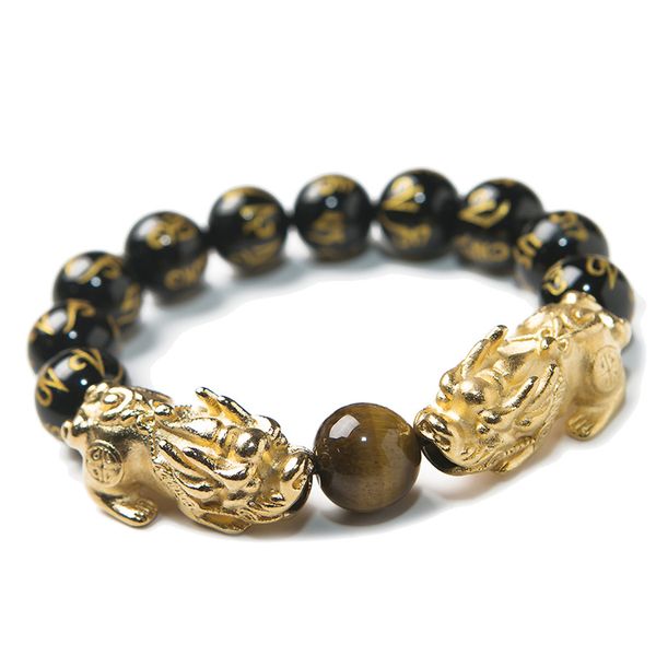 12mm genuine natural black obsidian bracelets six word stone woman men stretch crystal round bead bracelet
12mm genuine natural black obsidian bracelets six word stone woman men stretch crystal round bead bracelet